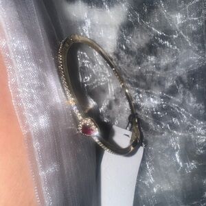 Givenchy Gold Bracelet with Red Heart Accent
